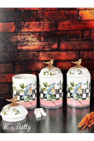 Miss Betty Paradise Büyük Porselen Baharat Takımı 3'lü Diğer