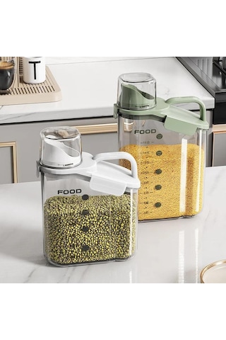 Büyük Kapasiteli Hava Geçirmez Evcil Hayvan Maması Saklama Kabı Ölçü Kapları İle Kap Mutfak Plastik Mutfak Saklama Aksesuarları Mavi