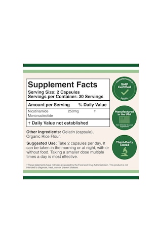Nmn Nicotinamide Mononucleotide 250 Mg 60 Kapsül