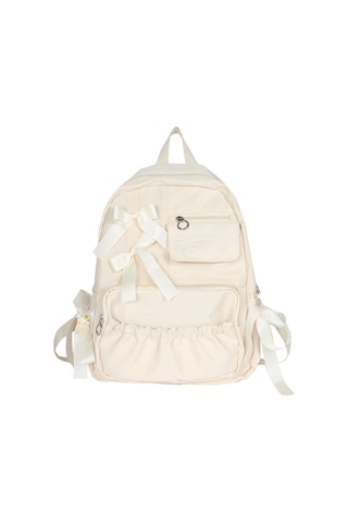 Geeksen Nylon Rüzgarlı Desenli Çok Bölmeli Askılı Çanta - Bej 30x15x40 Cm, 0.42 Kg Bej