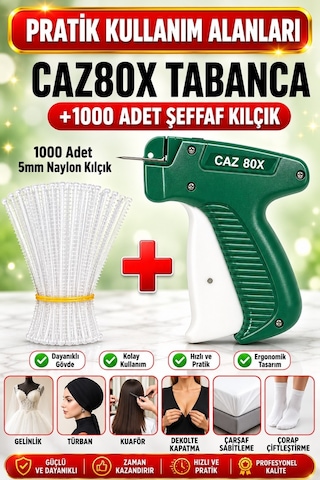 CADY Türban-gelinlik Set, 5 Mm Naylon T-end Kılçığı 10.000 Adet - 80x