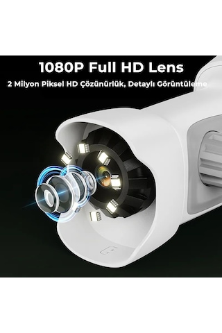 395 Gri Taşınabilir Dijital Çocuk Mikroskobu - 2.4 İnç Ips Ekranlı, 1080p Full Hd, 1000x Zoom, 8 Led Işıklı Eğitici Bilim Kiti