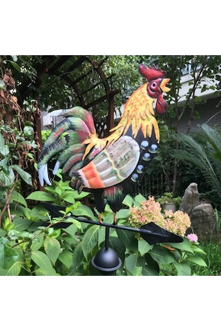 Suntek 47 '' Avrupa Metal Boyalı Horoz Rüzgar Gülü Yön Burcu