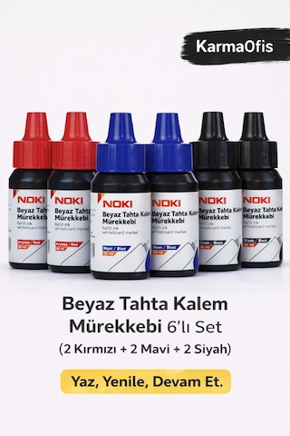 Beyaz Tahta Kalemi Mürekkep Seti 6 Mürekkep Çok Renkli6