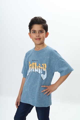 Toontoy Erkek Çocuk Reality Baskılı Tişört Mavi