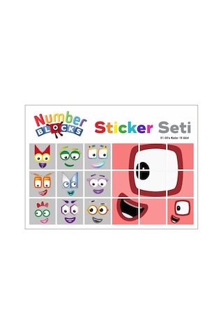 Number Blocks Matematik Eğitici Birim Küp Snapcubes /91-100 Sticker 18 Pcs