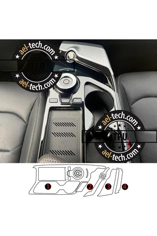 Kia Ev6 Uyumlu Vites Etrafı Piano Black Tpu Koruyucu 4lü Set 2022