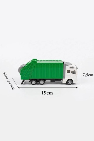 19 Cm Çek-bıraklı Çöp Boşaltma Haznesi Açılan Çöp Kutulu Çöp Kamyonu Oyuncak Araba Yeşil