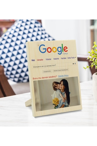 Kişiye Özel Google Dünyanın En Iyi Annesi Dekoratif Ahşap Çerçeve