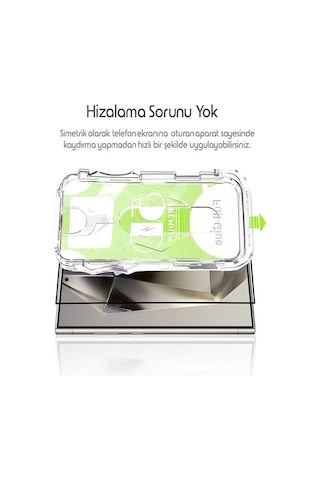 Ennar Apple iPhone 17 Pro Max Uyumlu Kolay Uygulama Aparatlı Tam Kapatan Kırılmaz Cam Ekran Koruyucu