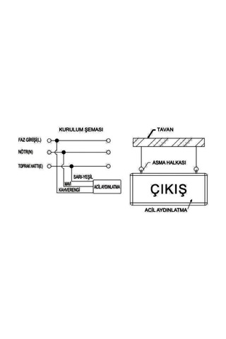 Cata Exıt Tabela Acil Çıkış Yönlendirme Armatürü Çift Yönlü Ledli Şarjlı Ct-9175