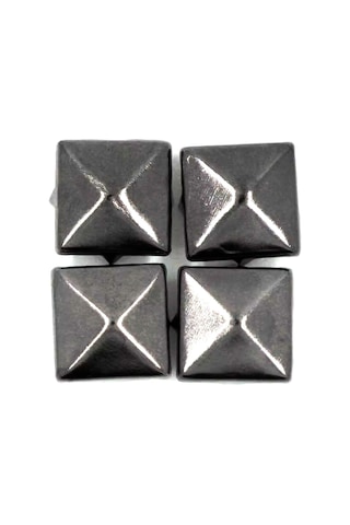 Süs Tırnaklı Platin Çakma Kare Piramit 10 Mm 20 Adet Metal Trok