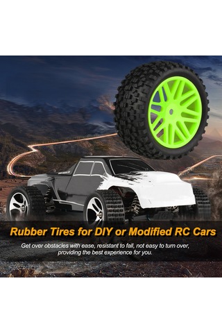 Maiyame 1:10 Ölçekli 4x4 Suv İçin 85mm Yeşil Kauçuk Lastikler, Jantlı, Yüksek Tutku, Engelleri Kolayca Aşar