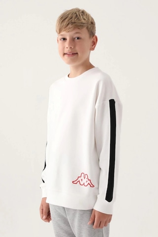 Kappa Krem Bisiklet Yaka Kol Detay Erkek Çocuk Sweatshirt Siyah