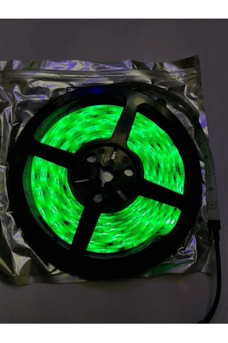 Yürüyen Şerit Led Yeşil Silikonlu 5 Metre