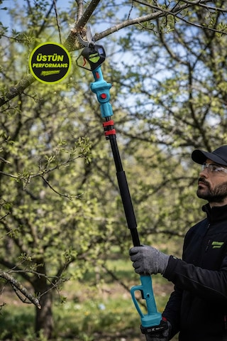 R-9108-9908-sırık 3lü Set Şarjlı Testere Ve Budama Makası Ve 2 Metre Teleskobik Uzatma Kolu 21v - 3.0 Ah - Dijital Göstergeli