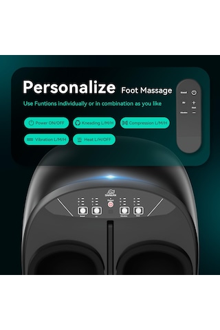 Isı Fonksiyonlu Ve Uzaktan Kumandalı Snailax Shiatsu Ayak Masajı, Derin Masajlı Elektrikli Ayak Masajı, Yuvarlanma Masajı, Sıkıştırma Ve Titreşim, Kadınlar Ve Erkekler İçin Hediye