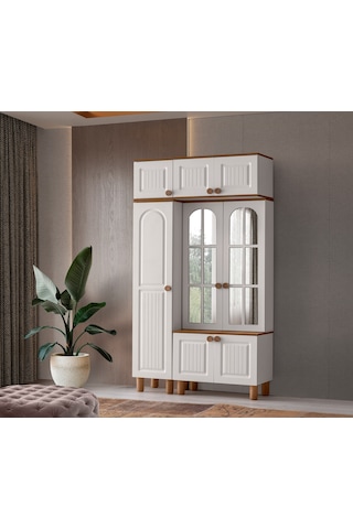 Tuna Mdf Portmanto Krem - Meşe