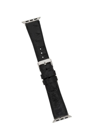 Bloominband Charcoal Noir Deri Apple Watch Uyumlu Kordonu-44/45/46/49mm
