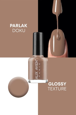 Alix Avien Nude Kahve Oje 90 Yüksek Pigmentli Uzun Süreli Kalıcılık Hızlı Kuruma Nail Lacquer 90