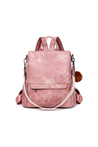 Ayan Rüzgarlı Pu Toptan Çok Fonksiyonlu Sırt Çantası-pembe Pembe