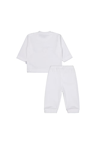 Albimini Minidamla velboa Uçaklı Erkek 2li 1-6 Ay Takım - Ekru