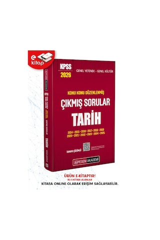 2026 Kpss Genel Yetenek Genel Kültür Konu Konu Düzenlenmiş Tamamı Çözümlü Çıkmış Sorular Tarih E-kitap