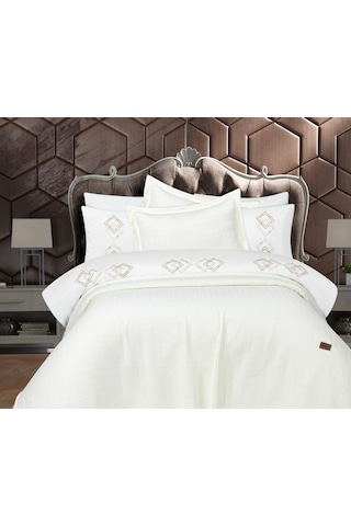 Goldroom Home Destina Nevresim Takımlı Gelin Seti 7 Parça Krem