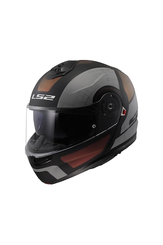 Ls2 Strobe 2 Orion Çene Açılır Motosiklet Kaskı Gri - Kahverengi - Siyah