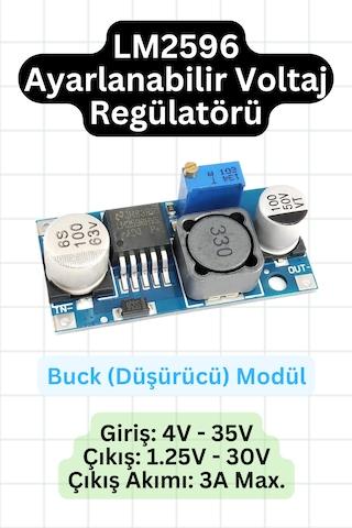 Lm2596 Ayarlanabilir Dc/dc Voltaj Düşürücü - Step-down - Gerilim Düşürücü