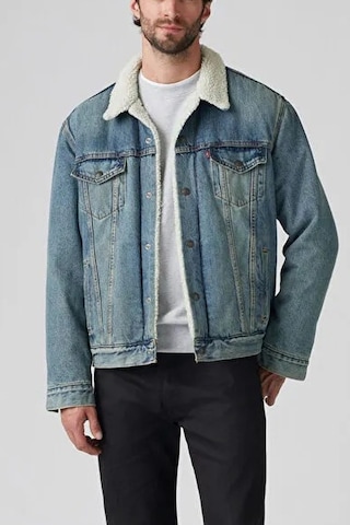 Levi's Rahat Kalıp Sherpa Trucker Kürklü Kot Ceket Mavi