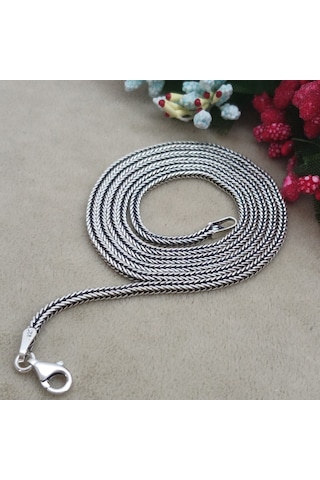 925 Ayar Gümüş Tilki Kuyruğu Model 2 Mm 60 Cm
