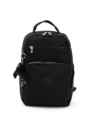 Sanmorris 3011 Unisex Suya Dayanıklı Krinkıl Kumaş Çok Gözlü Orta Boy Laptop Okul Ve Sırt Çantası Siyah