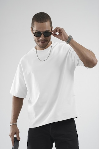 King Brich Oversize Kalıp Basic %100 Pamuklu Erkek Tişört Beyaz
