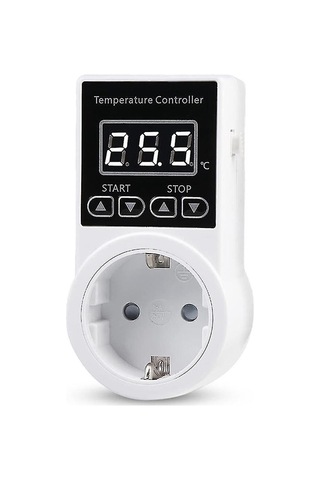 1 Adet Sensörlü Termostat Soketi, Dijital Sıcaklık Kontrol Soketi, Su Geçirmez Sıcaklık