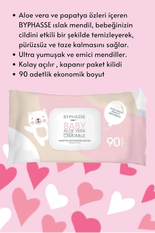 Byphasse Bebekler İçin Islak Temizleme Mendili Hassas Cilt 90 Adet