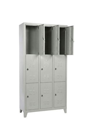 9 Gözlü Ekonomik Soyunma Dolabı-1 97x37x198 Gri