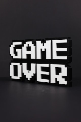 Game Over - 8-bit - 3 Boyutlu Tabela - 20cm X 11.5cm X 1.5cm