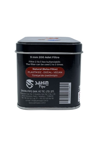 Şahin Pipo 9mm Balsa Ağacı Pipo Filtresi - 200 Adet Ekonomik Paket