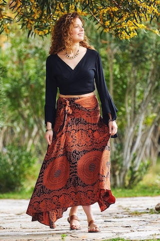 Salaş Turuncu Asimetrik Etek 001