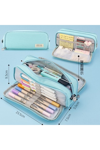 Aubyhe Genç Kızlar İçin Çok Fonksiyonlu Stüdyo Çantası - Büyük Kapasiteli, İki Pencereli, Dayanıklı Materyal, Buz Mavisi 389 MAvi