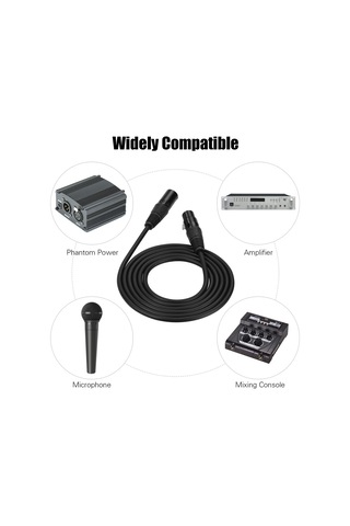 Xindoker 24awg Oksijenli Bakır Xlr Mikrofon Kablosu, Erkek- Dişi Bağlantı, 5 Metre, Gürültüsüz Ses Aktarımı, Dayanıklı Pvc Kablo