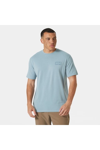 Helly Hansen Skog Recycled Graphic Erkek Mavi Yuvarlak Yaka Tişört Mavi