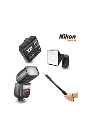 Godox V860III-N Nikon Flaş Full Set - Portable Boom