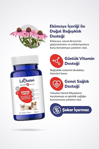 Kedi Ve Köpekler Için Bağışıklık Güçlendirici Tamamlayıcı Tablet 75 Tablet