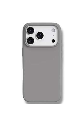 Apple Uyumlu iPhone 17 Pro Kılıf Kamera Çıkıntılı Yumuşak Silikon İçi Kadife Lansman Kapak . Gri