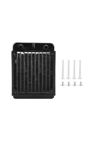 Kangvka 120mm Alüminyum Bilgisayar Su Soğutma Radyatörü - 10 Borulu Düz Bağlantı, 8-10mm Borular İçin, Yüksek Soğutma Performansı