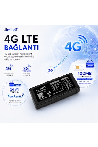 Jimiiot Jimi Iot Vl110c 4g Gps Araç Takip Cihazı Uzaktan Motor Durdurma 9-90v Ip65