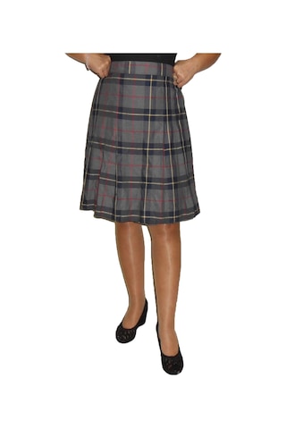 Gri-siyah Ekoseli Pileli Etek Art.16 Çok Renkli