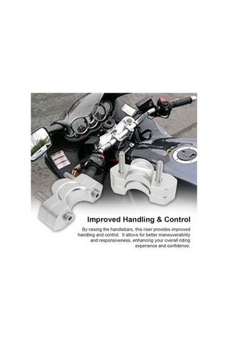 Pazly Motosiklet Gidon Yükseltici 2 Adet Alüminyum Alaşımlı Lmk00310 Seti Gümüş